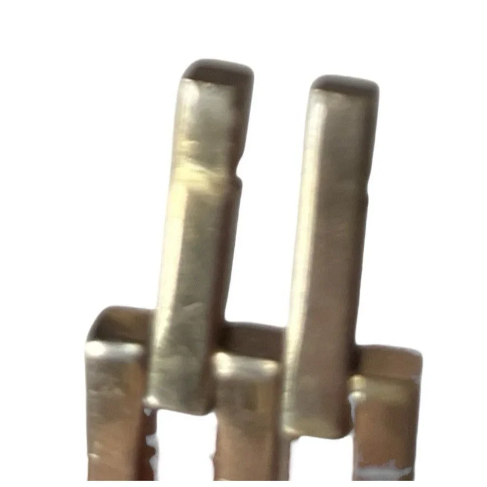 Baru Heavy Chain Link Bracelet Gold Tone Bars Rectangles 7